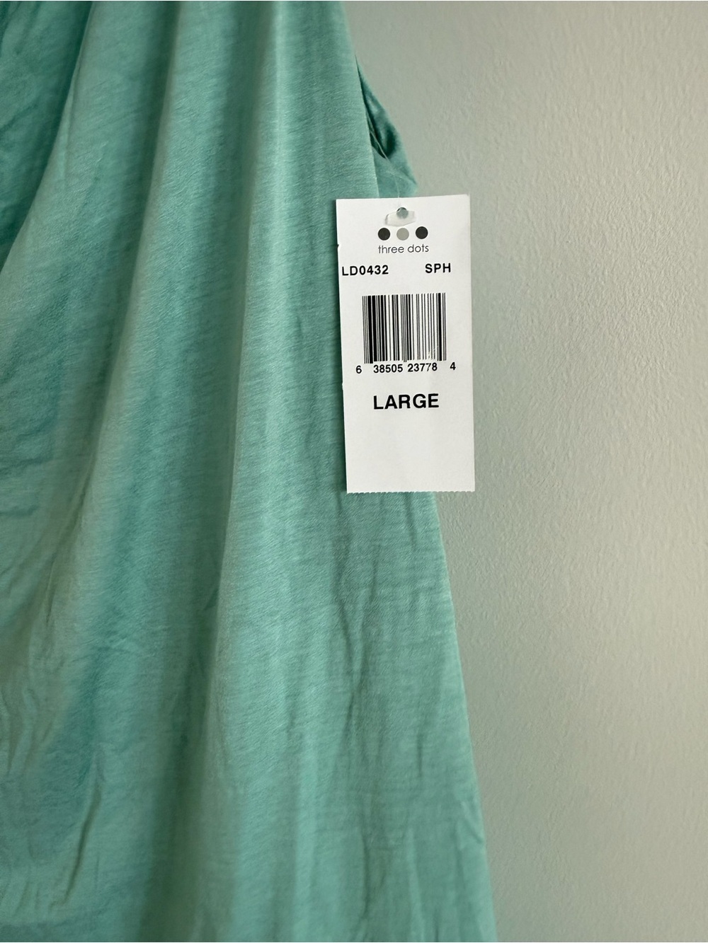 Three Dots Draped Cowl Neck Tank Top - Seafoam - Picture 2 of 2